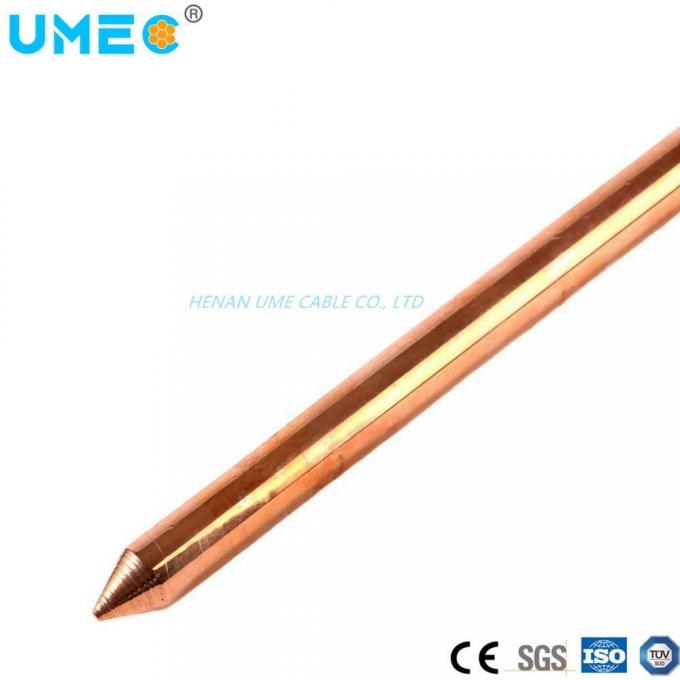 Electroplated Copper Layer Single Point Thickness 0.254mm Earthing Rod 5/8′′ 1500/1800mm